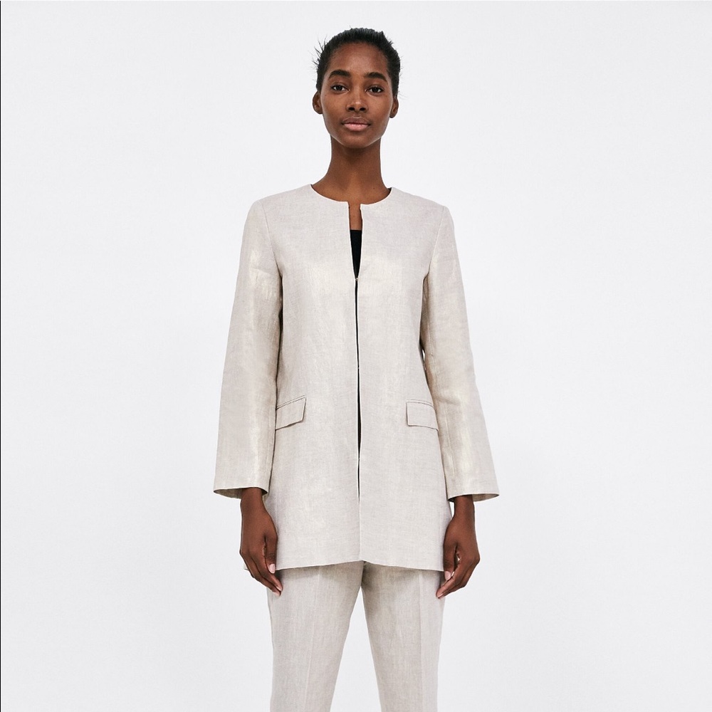 ZARA | CREAM LINEN FROCK COAT